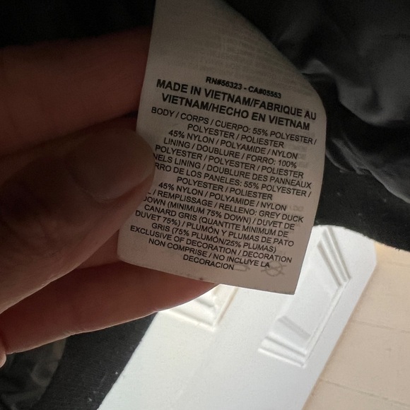 NIKE Hooded Down Puffer Jacket Women's Size XS Asymmetrical Black Winter Coat - Picture 11 of 12